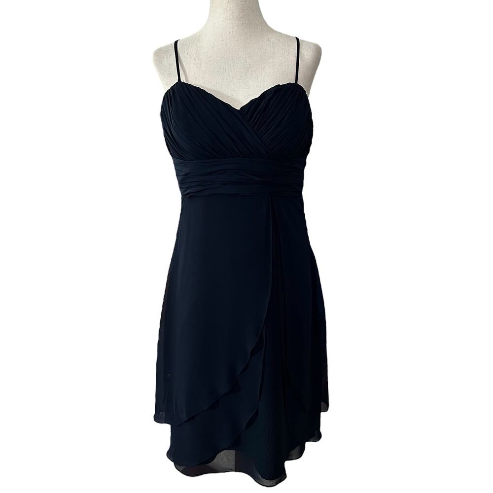 Bill Levkoff Blue‎ Lined Chiffon A-line Dress Women Size 6 | 40-9